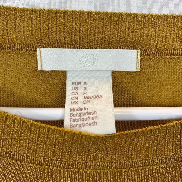 H&M Oversized Mustard Colored Lightweight Tunic Sweater Size Small - Picture 7 of 8